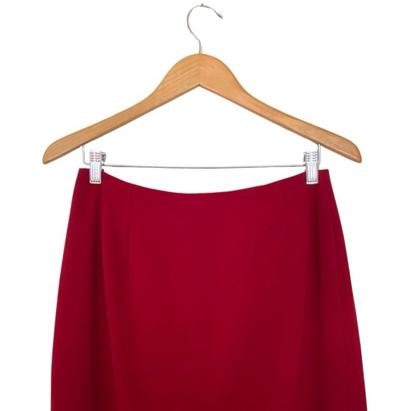 Lauren Ralph Lauren | Vintage Wool Blend Crimson Wrap Skirt - Picture 13 of 14
